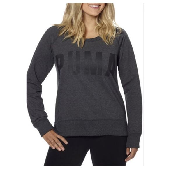 NWT PUMA Women's Long Sleeve Crew Dark Gray Size XL - Picture 1 of 10
